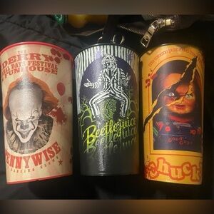 Horror Movie Themed Chucky beetle juice pennywise drinking cup Bundle